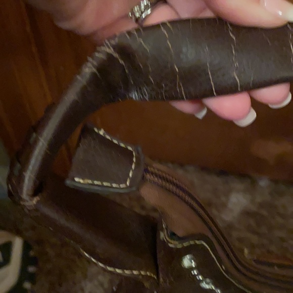 Leather work purse with rhinestone - Picture 7 of 10